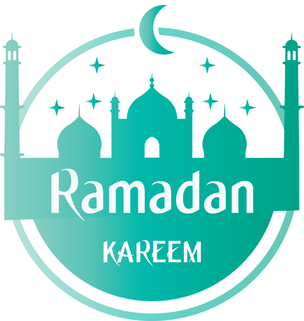 Transparent Ramadan Logo Turquoise for EID Ramadan for Ramadan