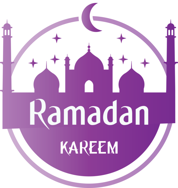 Transparent Ramadan Logo Violet Purple for EID Ramadan for Ramadan