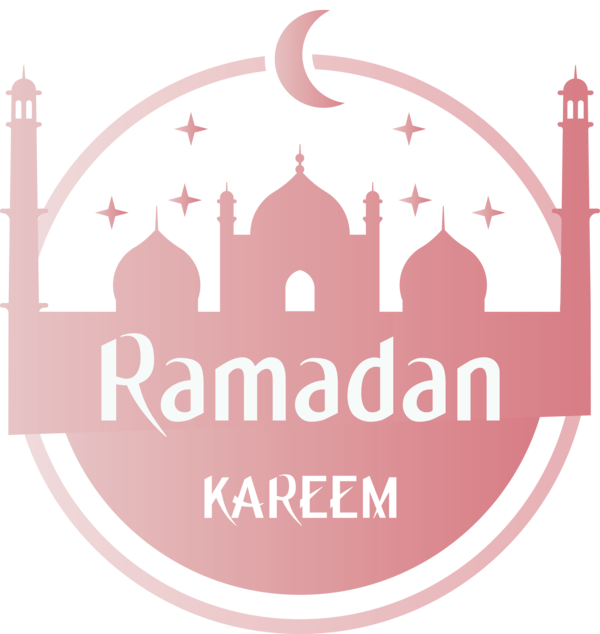 Transparent Ramadan Logo Pink Label for EID Ramadan for Ramadan