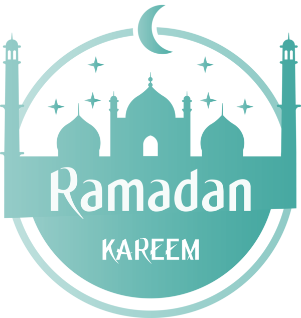 Transparent Ramadan Logo Turquoise for EID Ramadan for Ramadan