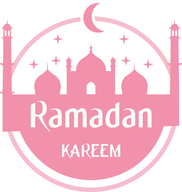 Transparent Ramadan Pink Logo Font for EID Ramadan for Ramadan