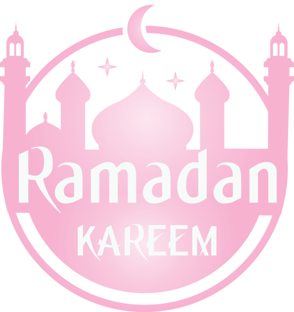 Transparent Ramadan Pink Logo Text for EID Ramadan for Ramadan