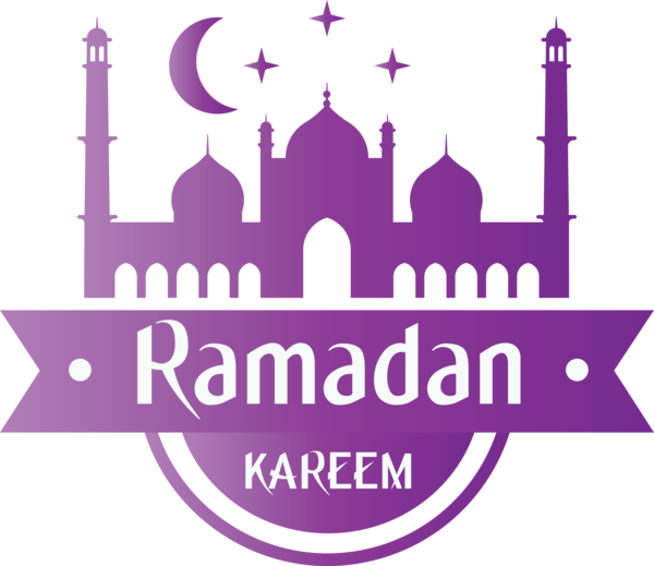 Transparent Ramadan Logo Purple Violet for EID Ramadan for Ramadan
