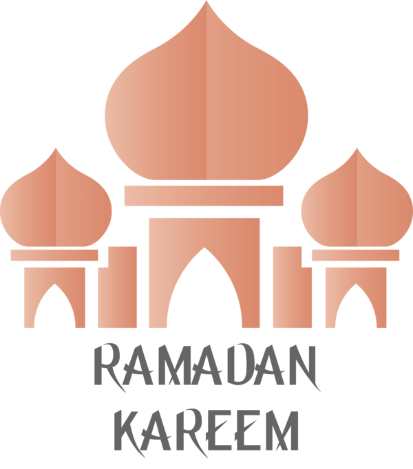 Transparent Ramadan Logo Peach Font for EID Ramadan for Ramadan