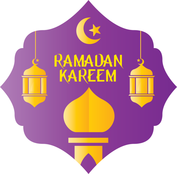 Transparent Ramadan Purple Yellow Logo for EID Ramadan for Ramadan