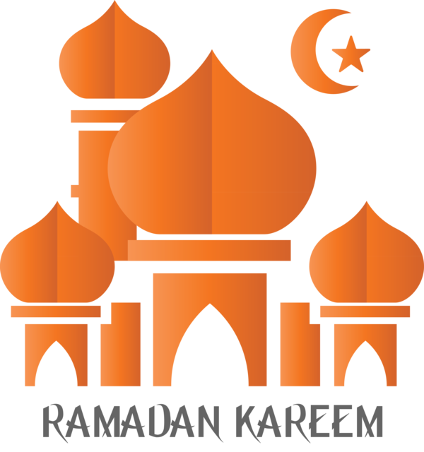 Transparent Ramadan Orange Logo for EID Ramadan for Ramadan