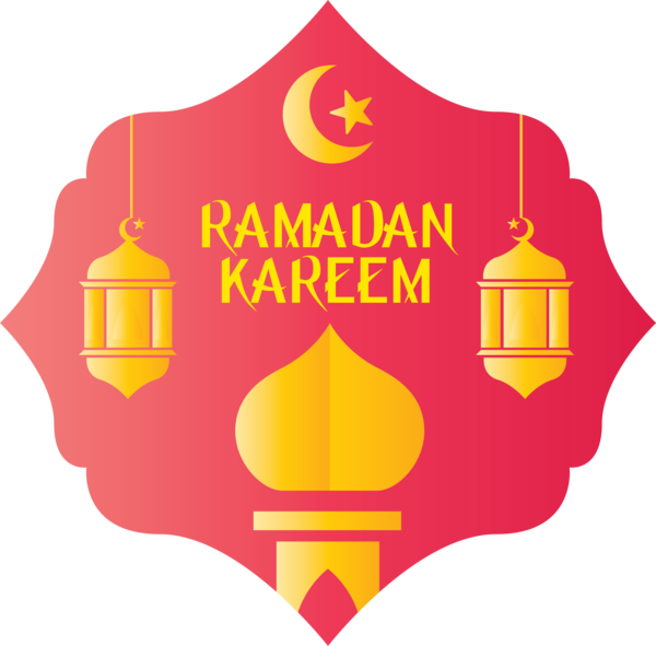 Transparent Ramadan Red Yellow Emblem for EID Ramadan for Ramadan