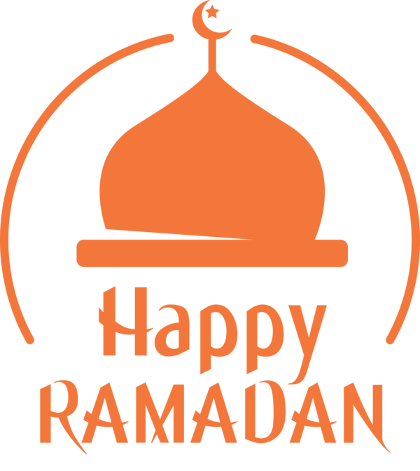 Transparent Ramadan Orange Text Logo for EID Ramadan for Ramadan