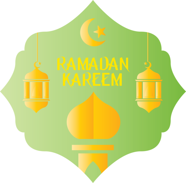 Transparent Ramadan Green Yellow Orange for EID Ramadan for Ramadan