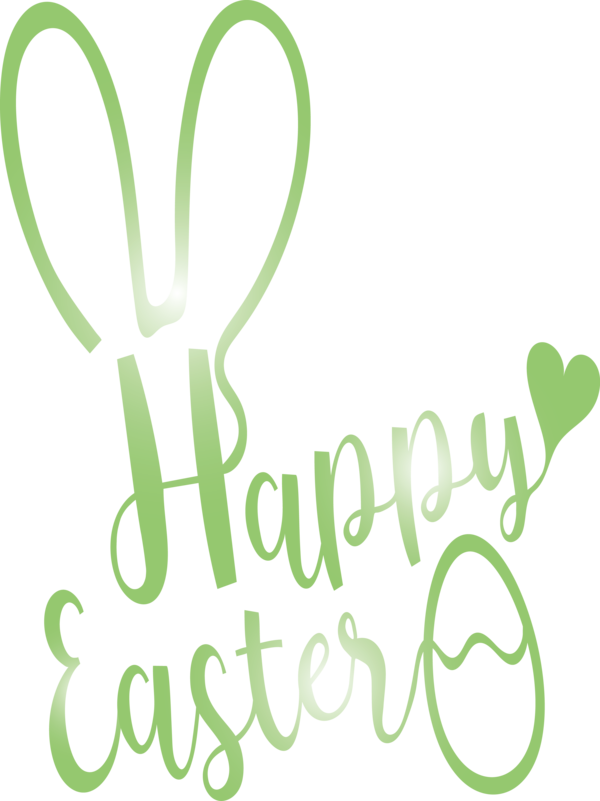 Transparent Easter Text Green Font for Easter Day for Easter