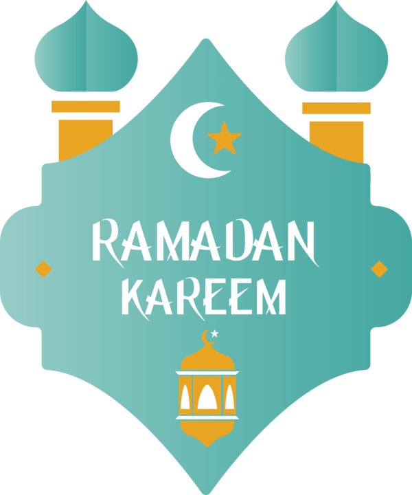 Transparent Ramadan Turquoise Logo Label for EID Ramadan for Ramadan