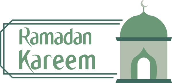 Transparent Ramadan Green Text Logo for EID Ramadan for Ramadan