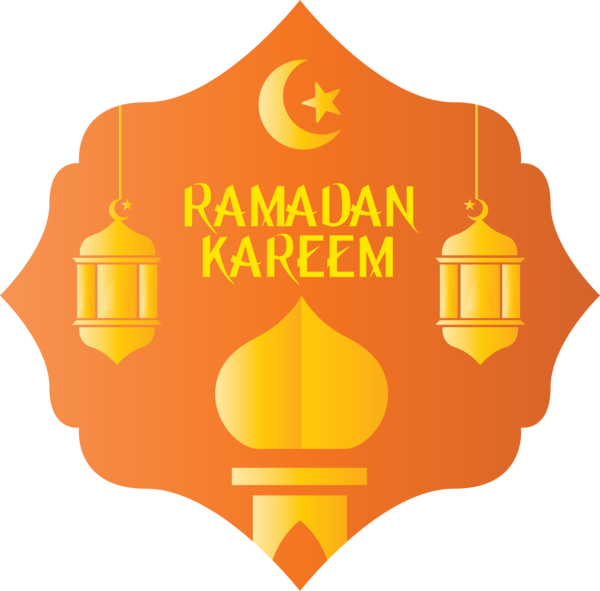 Transparent Ramadan Orange Yellow Logo for EID Ramadan for Ramadan