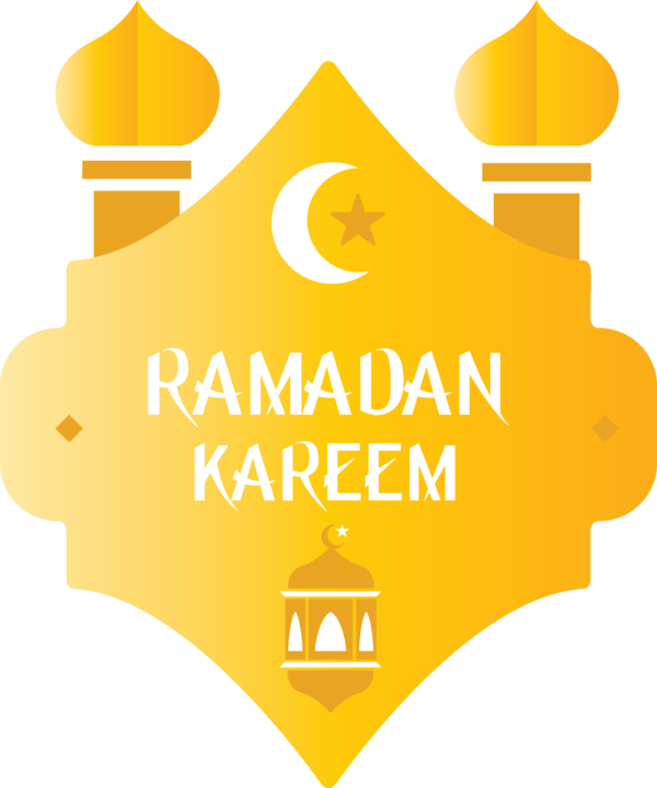 Transparent Ramadan Yellow Logo Line for EID Ramadan for Ramadan