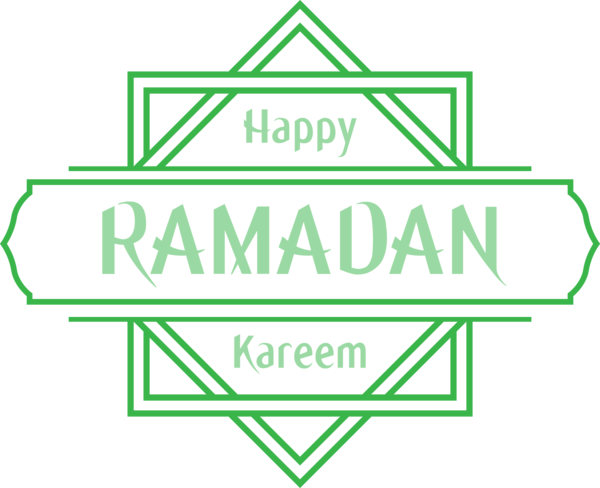 Transparent Ramadan Green Text Line for EID Ramadan for Ramadan