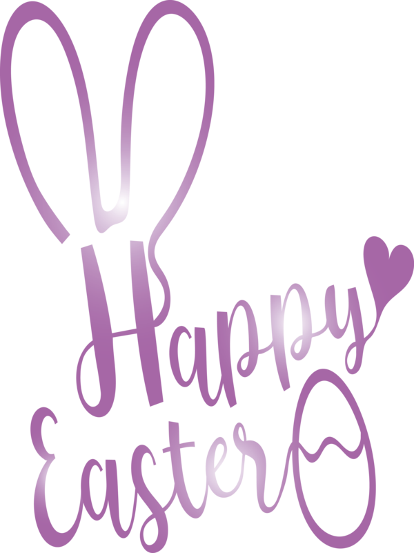 Transparent Easter Text Violet Purple for Easter Day for Easter