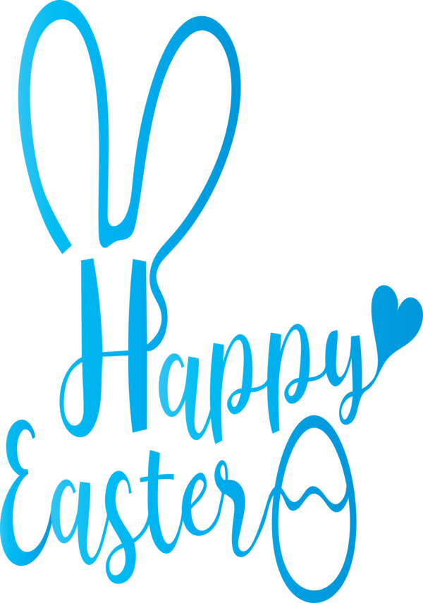 Transparent Easter Text Font Turquoise for Easter Day for Easter