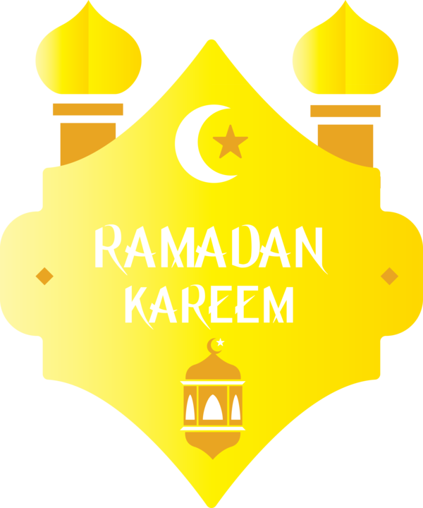 Transparent Ramadan Yellow Logo for EID Ramadan for Ramadan