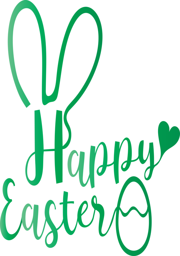 Transparent Easter Text Green Font for Easter Day for Easter