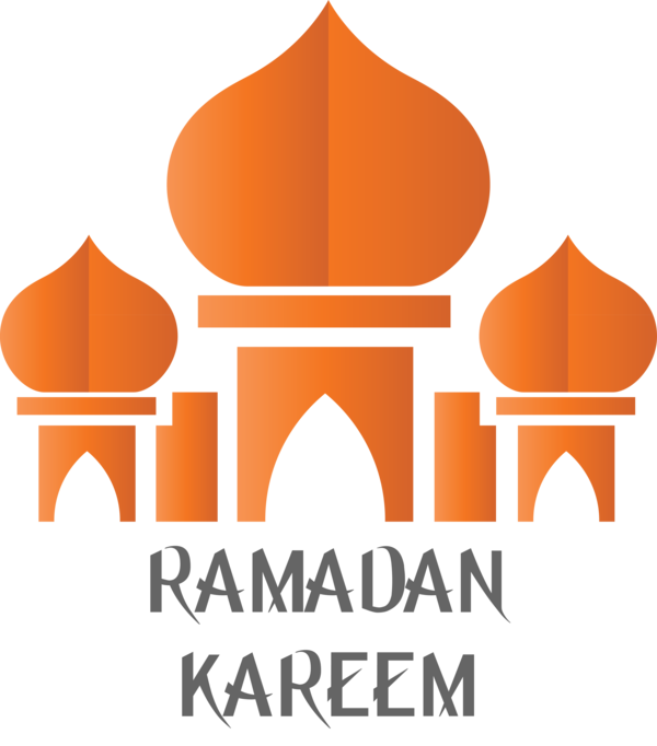 Transparent Ramadan Logo Orange Font for EID Ramadan for Ramadan