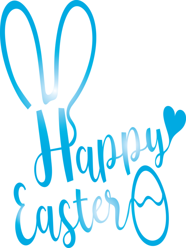 Transparent Easter Text Turquoise Font for Easter Day for Easter