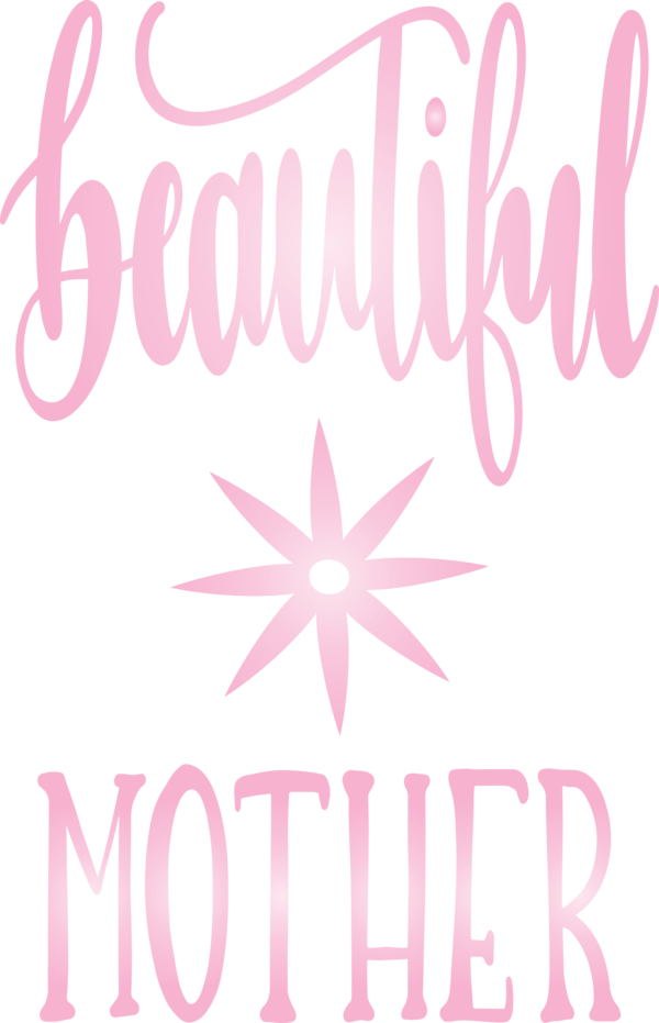 Transparent Mother's Day Pink Text Font for Mothers Day Calligraphy for Mothers Day