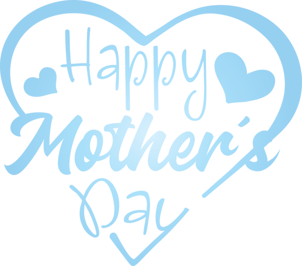 Transparent Mother's Day Text Font Azure for Mothers Day Calligraphy for Mothers Day