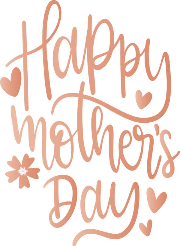 Transparent Mother's Day Text Font Line for Mothers Day Calligraphy for Mothers Day