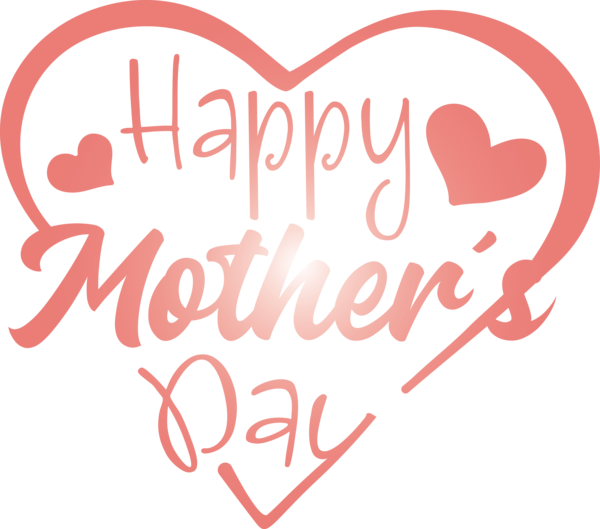 Transparent Mother's Day Heart Text Font for Mothers Day Calligraphy for Mothers Day