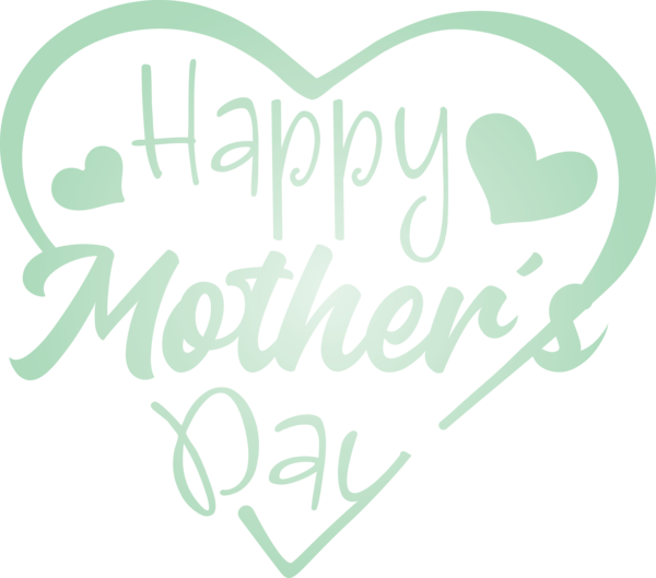 Transparent Mother's Day Text Font Green for Mothers Day Calligraphy for Mothers Day