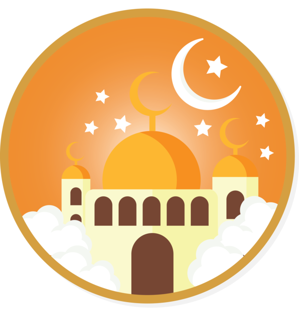 Transparent Ramadan Yellow Circle Logo for EID Ramadan for Ramadan