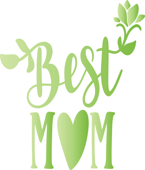 Transparent Mother's Day Green Font Text for Mothers Day Calligraphy for Mothers Day