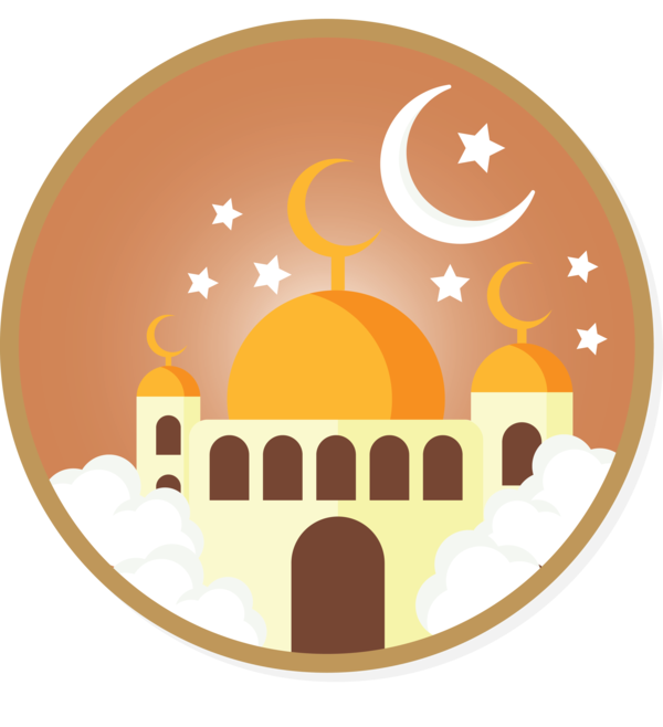Transparent Ramadan Yellow Circle Tableware for EID Ramadan for Ramadan