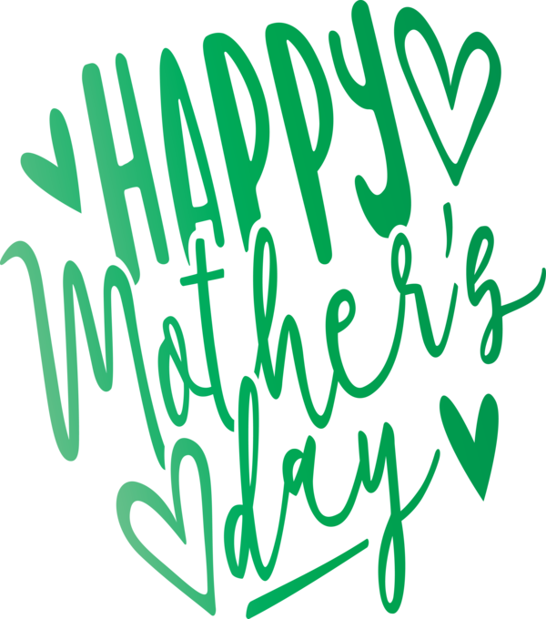 Transparent Mother's Day Green Font Text for Mothers Day Calligraphy for Mothers Day