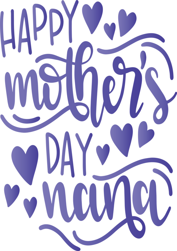 Transparent Mother's Day Text Font Purple for Mothers Day Calligraphy for Mothers Day