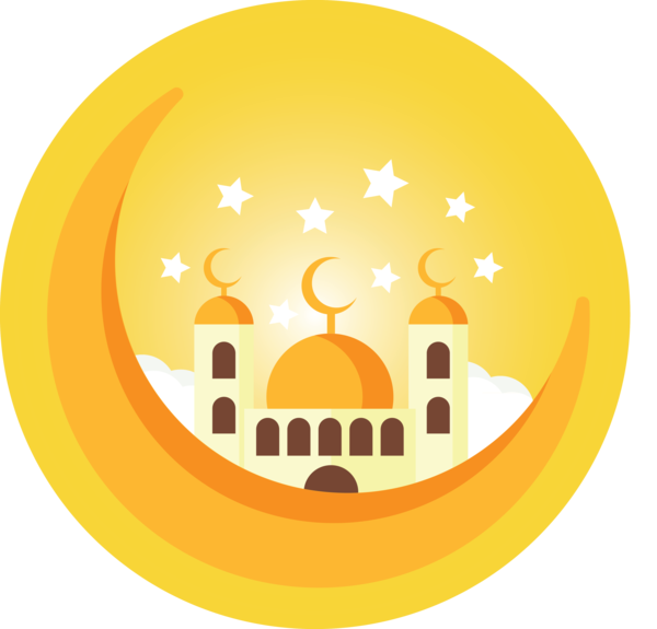 Transparent Ramadan Yellow Orange Circle for EID Ramadan for Ramadan
