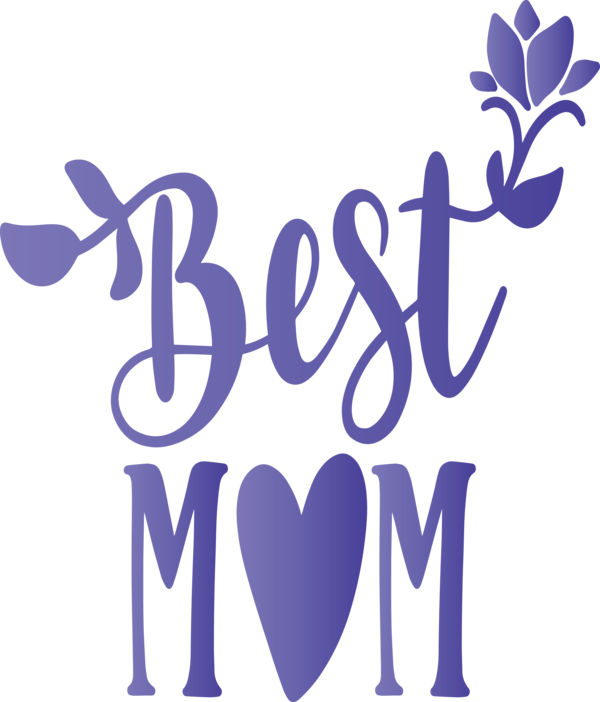 Transparent Mother's Day Font Text Purple for Mothers Day Calligraphy for Mothers Day