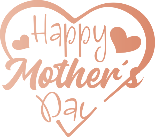 Transparent Mother's Day Text Font Heart for Mothers Day Calligraphy for Mothers Day