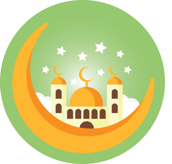 Transparent Ramadan Orange Mosque Logo for EID Ramadan for Ramadan