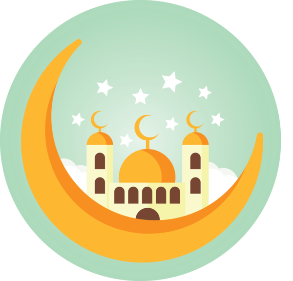 Transparent Ramadan Yellow Orange Mosque for EID Ramadan for Ramadan