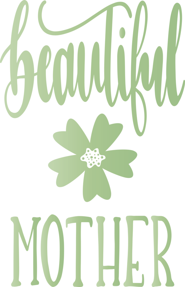 Transparent Mother's Day Green Font Text for Mothers Day Calligraphy for Mothers Day