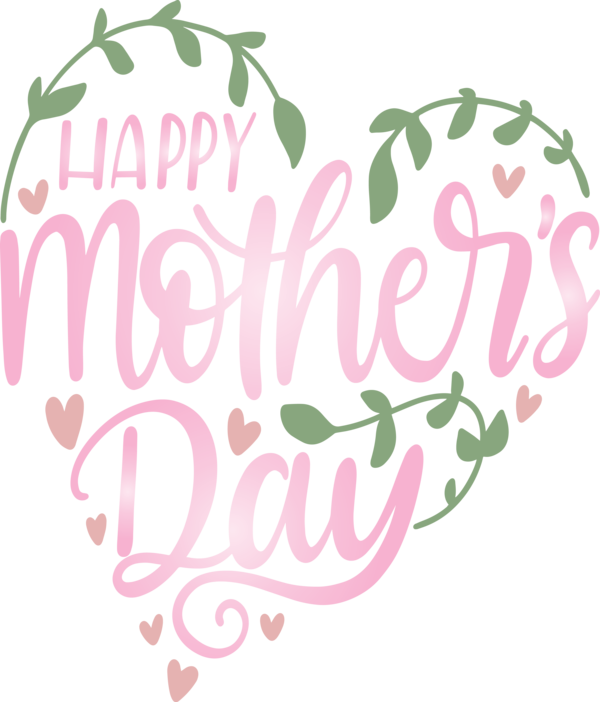 Transparent Mother's Day Font Text Pink for Mothers Day Calligraphy for Mothers Day