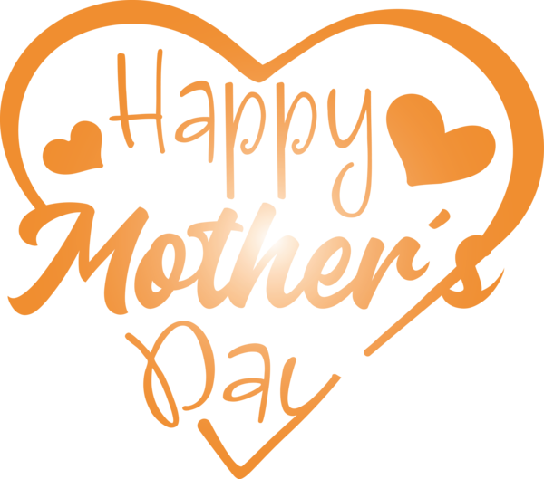Transparent Mother's Day Text Font Orange for Mothers Day Calligraphy for Mothers Day