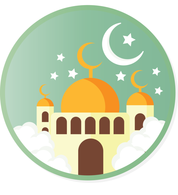 Transparent Ramadan Green Mosque Arch for EID Ramadan for Ramadan