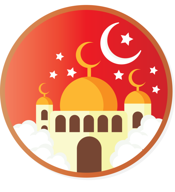Transparent Ramadan Red Circle Logo for EID Ramadan for Ramadan