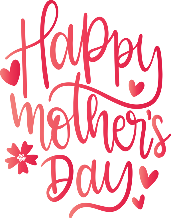 Transparent Mother's Day Text Font Pink for Mothers Day Calligraphy for Mothers Day