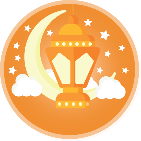 Transparent Ramadan Orange Symbol Logo for EID Ramadan for Ramadan