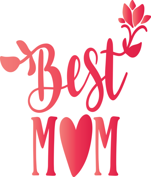 Transparent Mother's Day Text Font Heart for Mothers Day Calligraphy for Mothers Day
