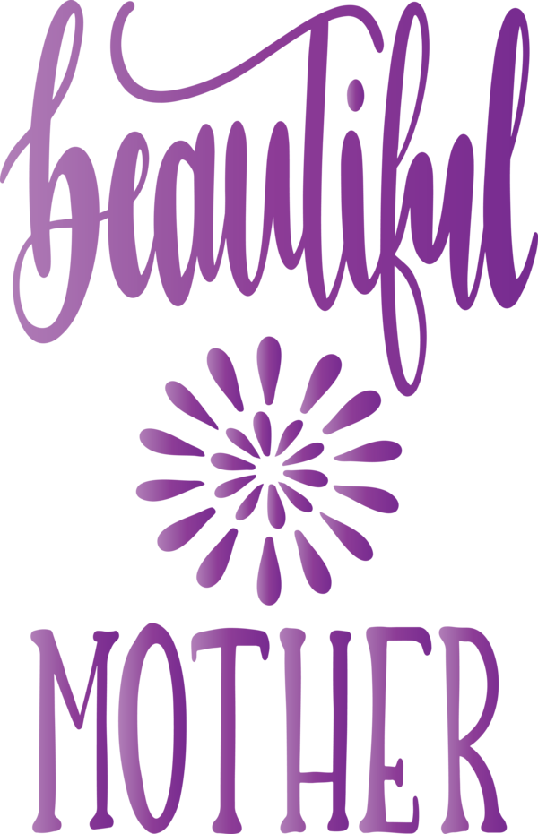 Transparent Mother's Day Purple Font Text for Mothers Day Calligraphy for Mothers Day