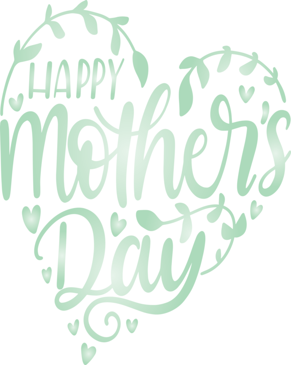 Transparent Mother's Day Text Font Logo for Mothers Day Calligraphy for Mothers Day